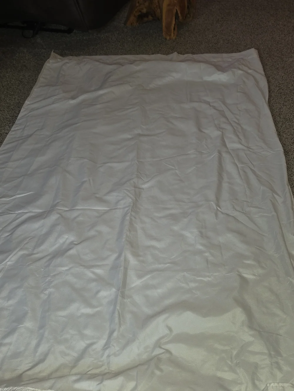 Two Pillowfort ruffle blackout curtain panels white 42 x 84